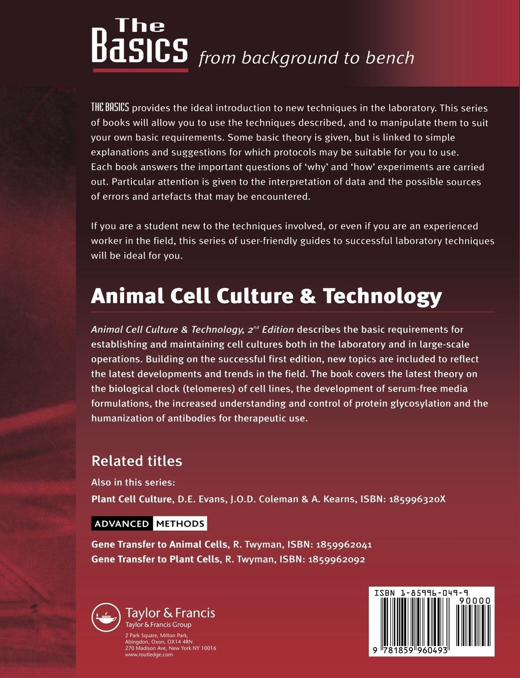 Rückseitencover Animal Cell Culture and Technology