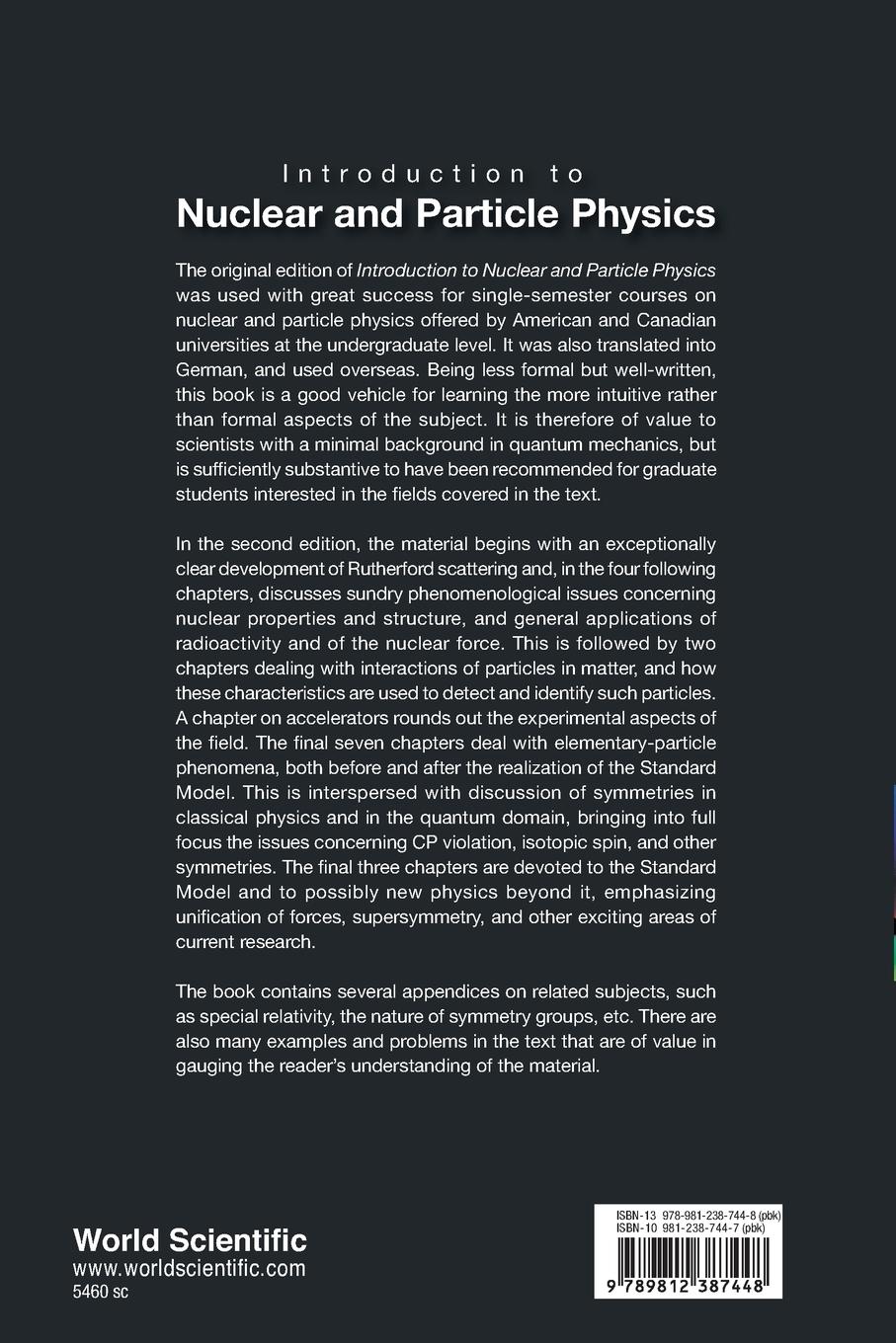Rückseitencover INTRO TO NUCL & PARTI..(2ND ED)