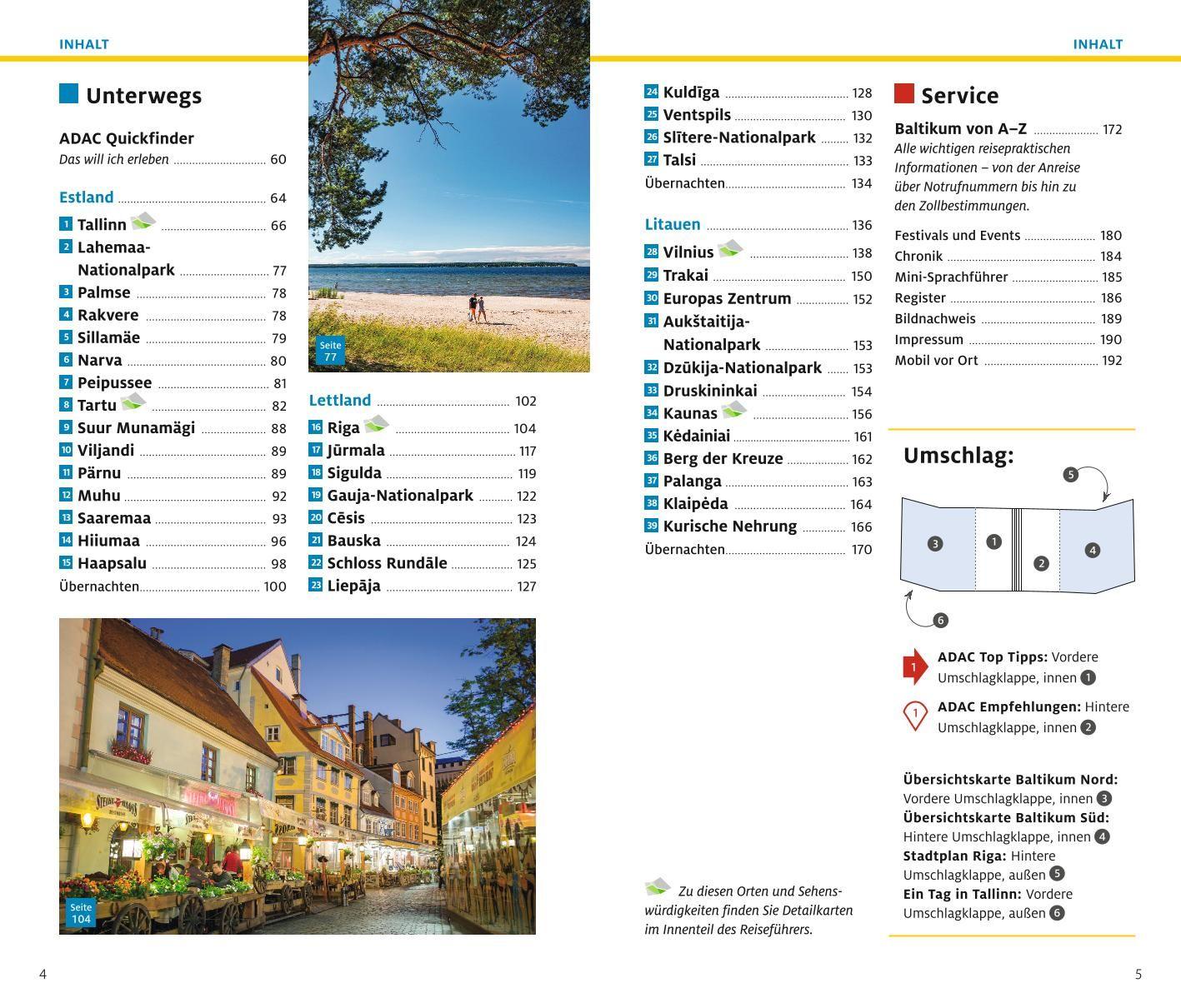 Beispielinhalt (Bild) ADAC Reiseführer plus Baltikum