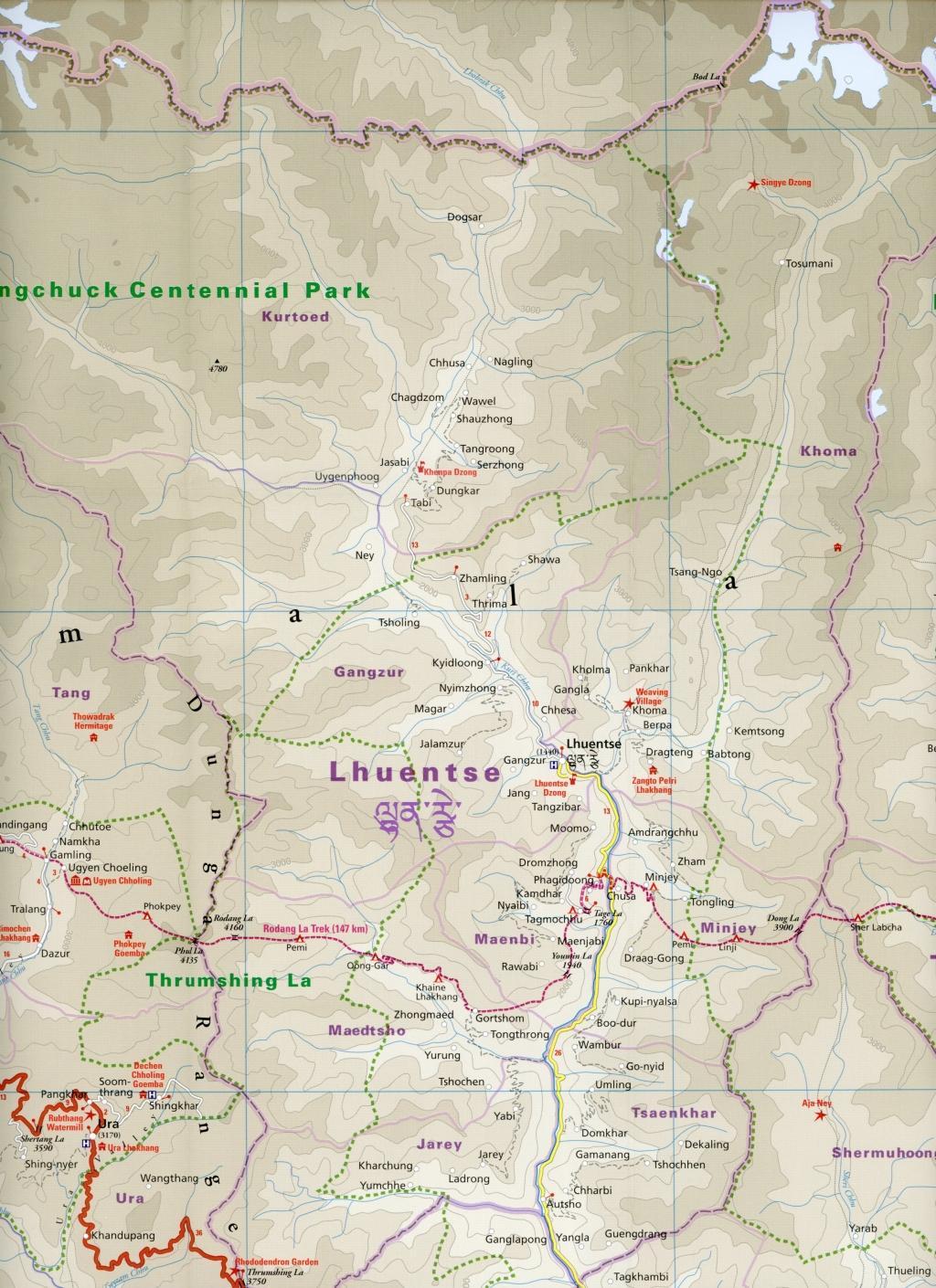 Beispielinhalt (Bild) Reise Know-How Landkarte Bhutan 1 : 250.000