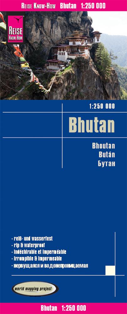 Vorderes Coverbild Reise Know-How Landkarte Bhutan 1 : 250.000