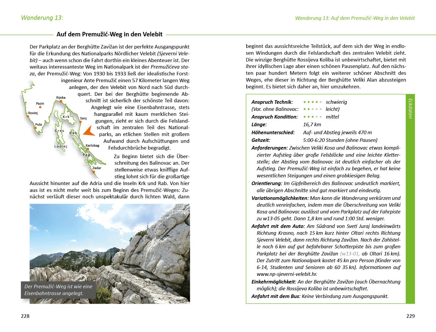 Beispielinhalt (Bild) Maremonto Reise- und Wanderführer: Kroatien - der Nordwesten: Istrien und Kvarner