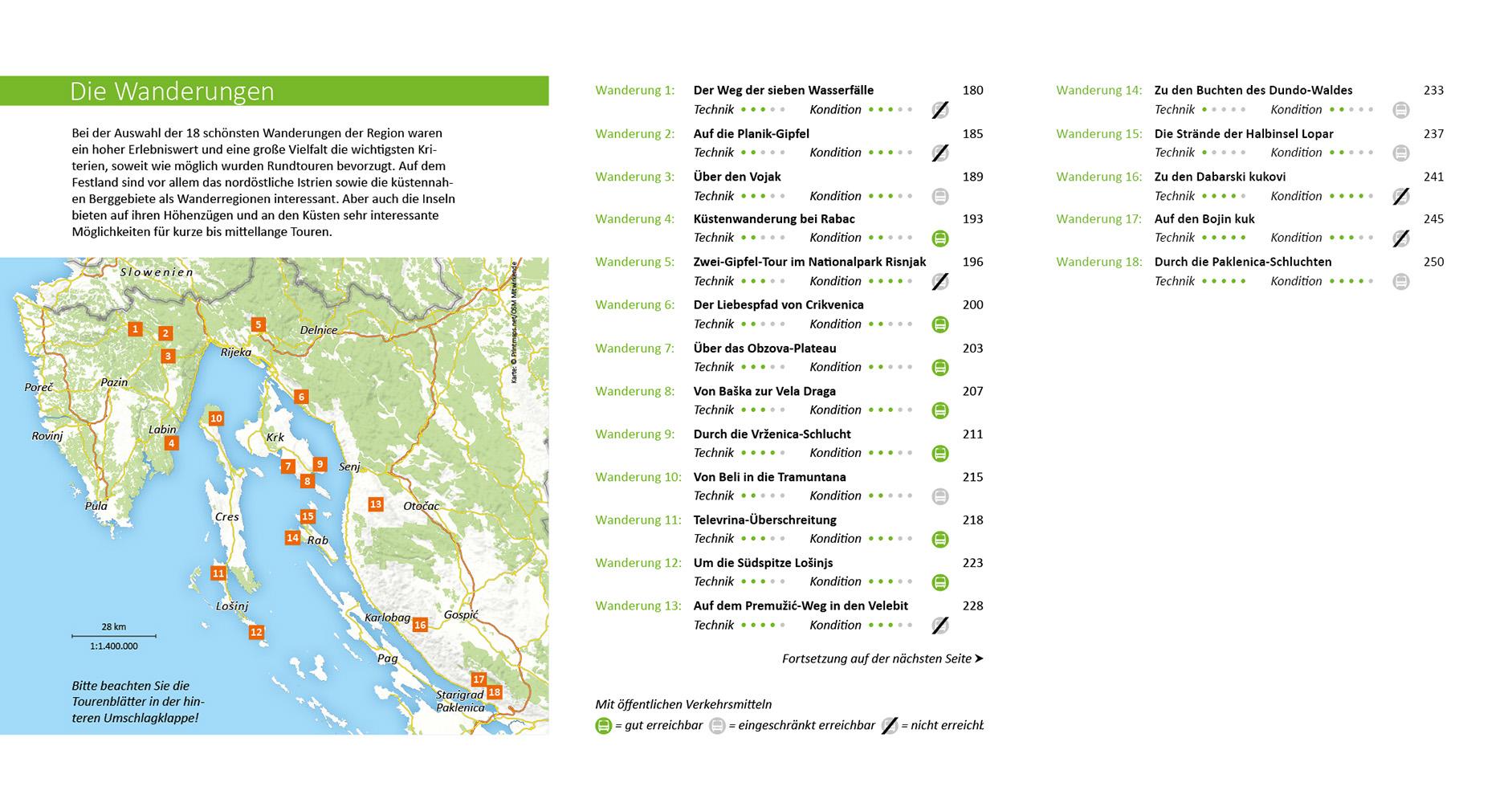Beispielinhalt (Bild) Maremonto Reise- und Wanderführer: Kroatien - der Nordwesten: Istrien und Kvarner