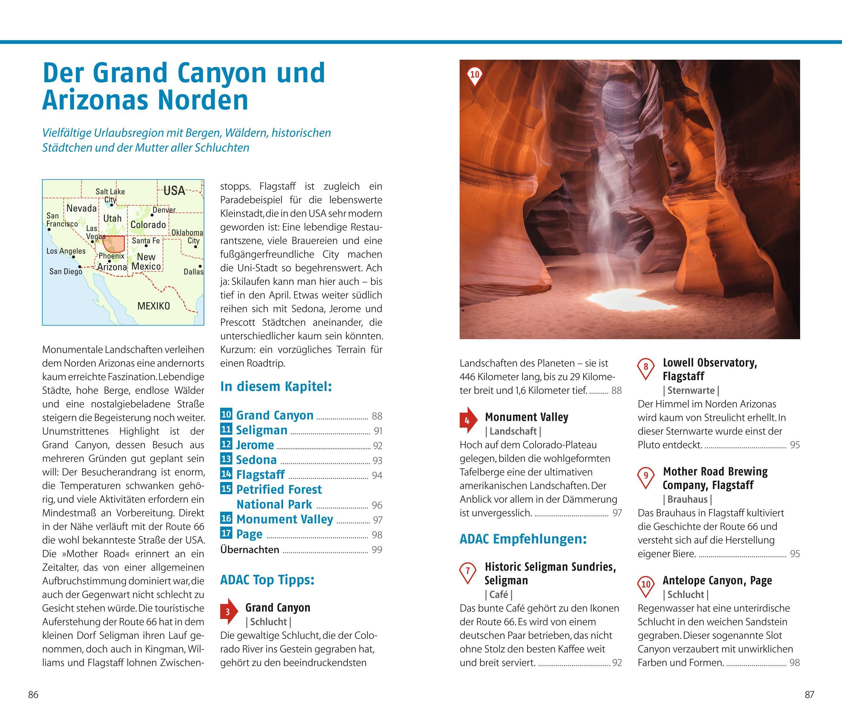 Beispielinhalt (Bild) ADAC Reiseführer plus USA Südwest