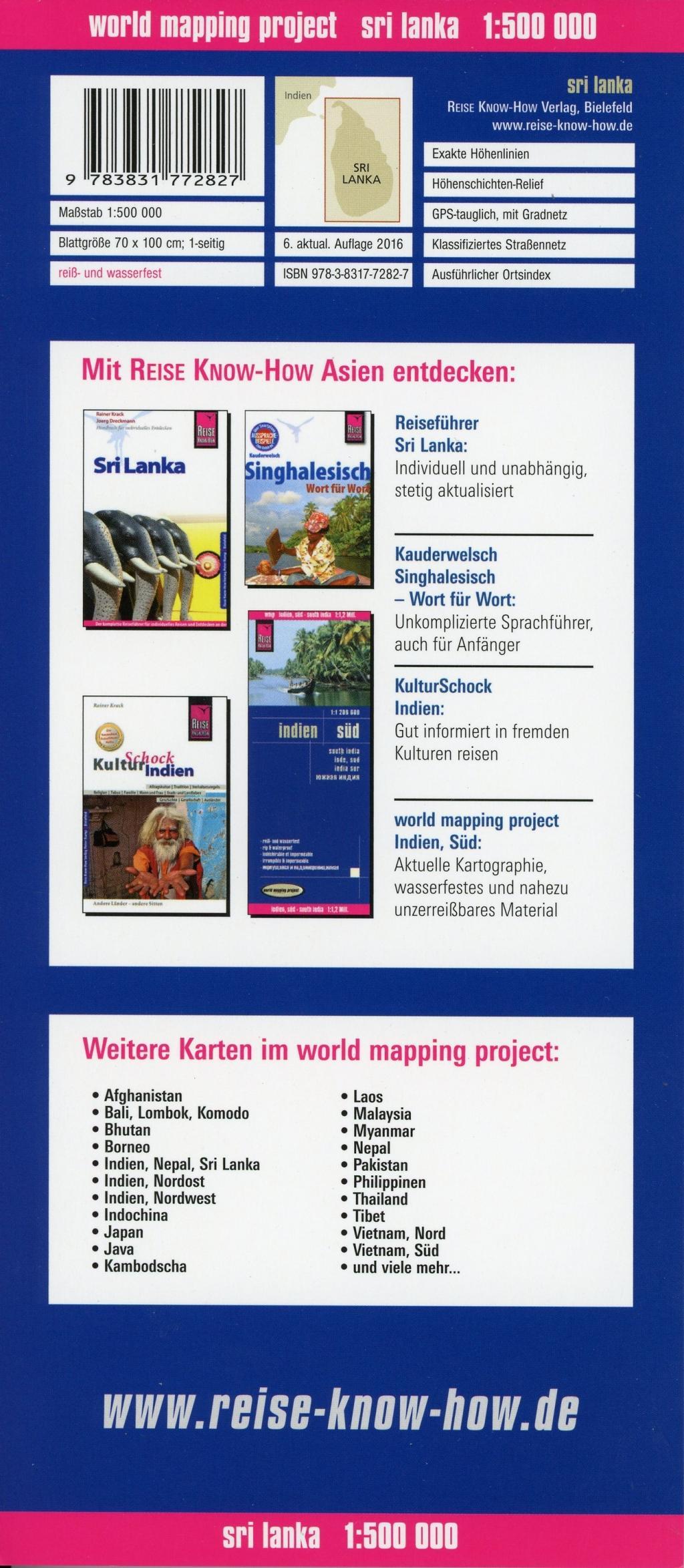 Beispielinhalt (Bild) Reise Know-How Landkarte Sri Lanka  1  :500.000