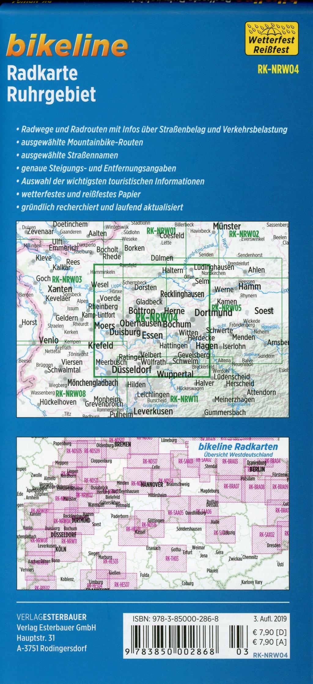 Beispielinhalt (Bild) Bikeline Radkarte Deutschland Ruhrgebiet 1 : 75 000 (RK-NRW04)