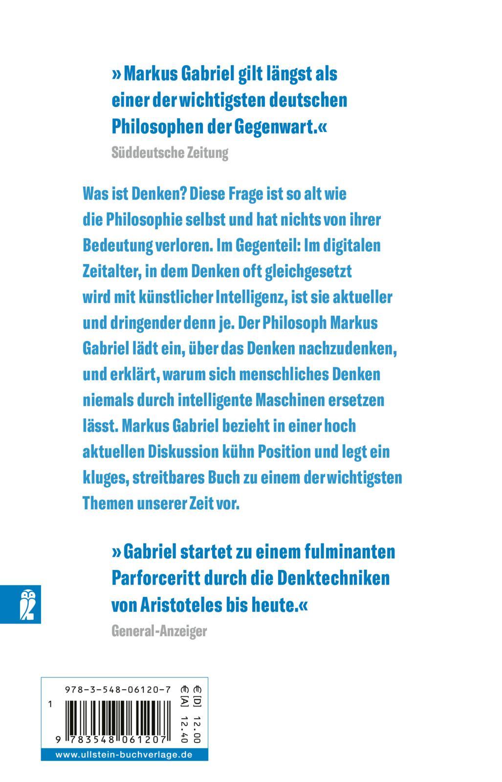 Rückseitencover Der Sinn des Denkens