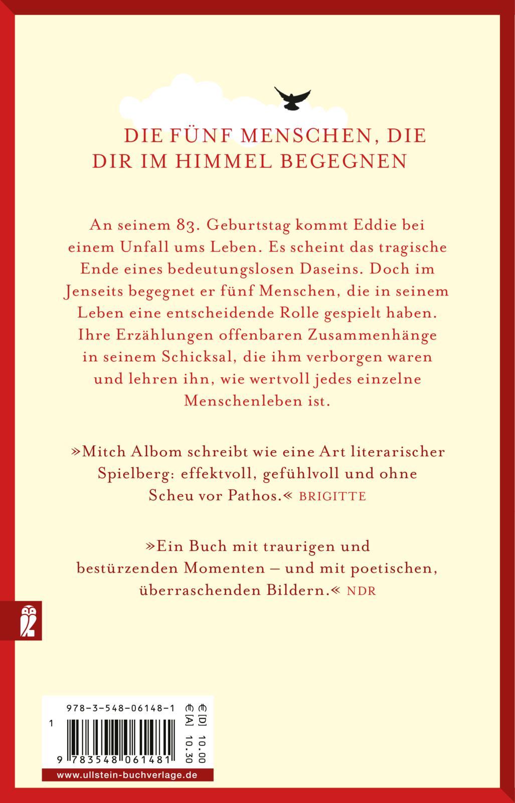 Rückseitencover Die fünf Menschen, die dir im Himmel begegnen