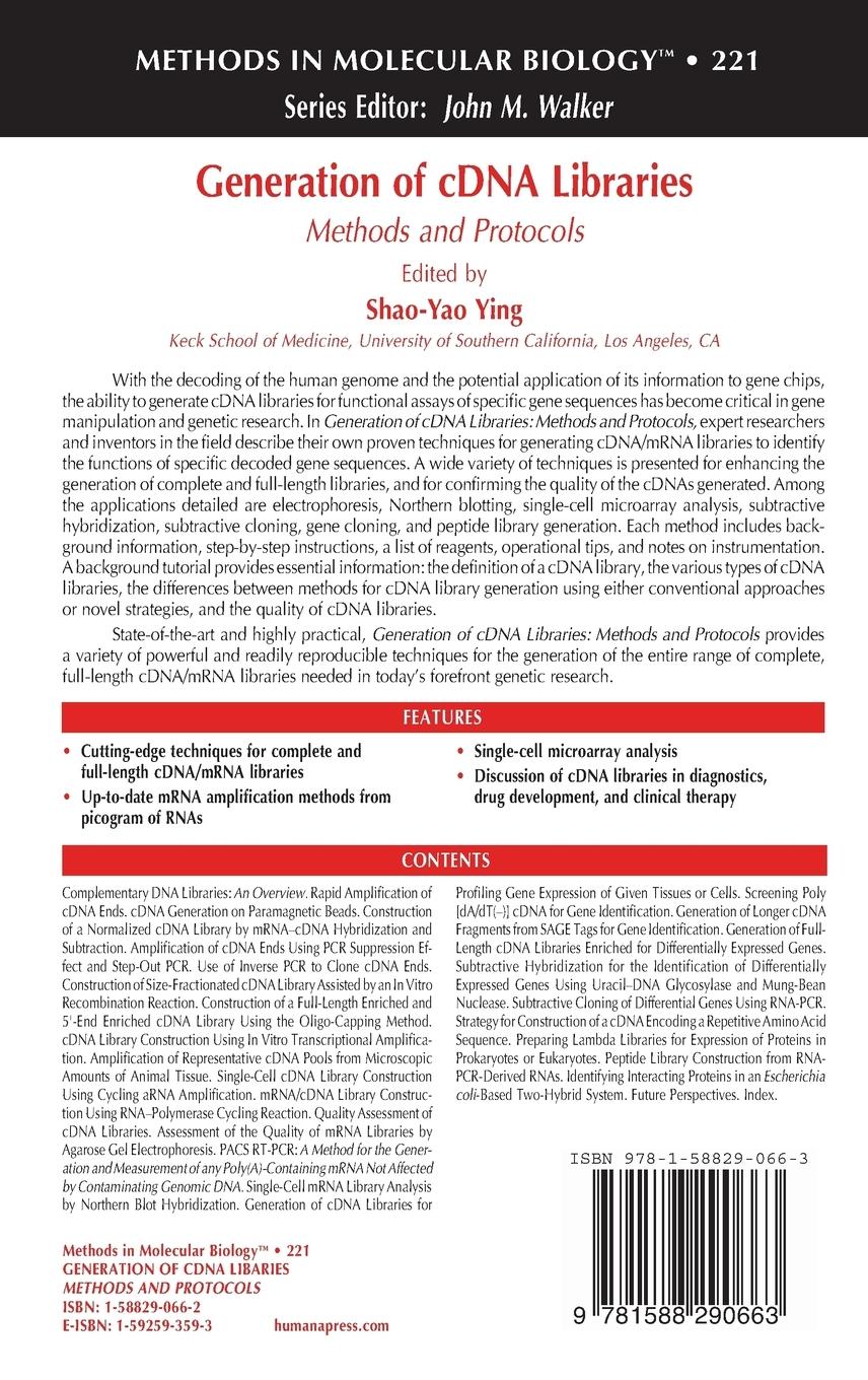 Rückseitencover Generation of cDNA Libraries