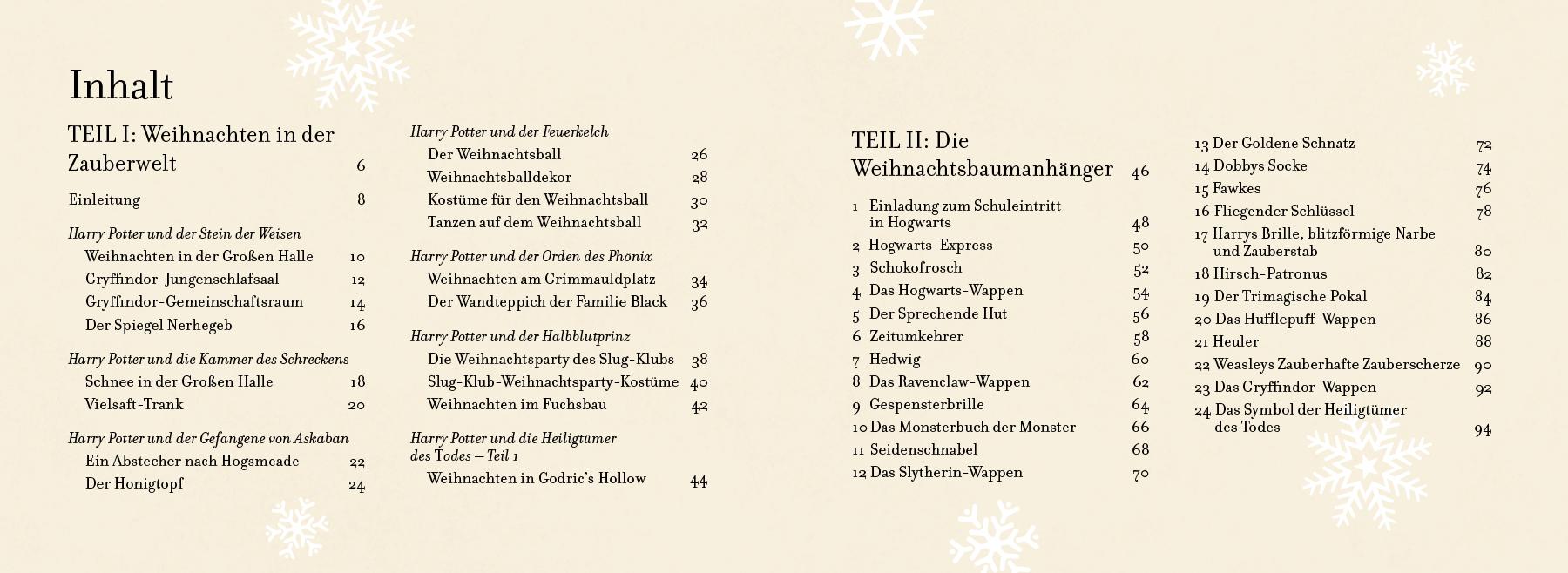 Beispielinhalt (Bild) Aus den Filmen zu Harry Potter: Weihnachten in Hogwarts: Das große Adventskalenderbuch