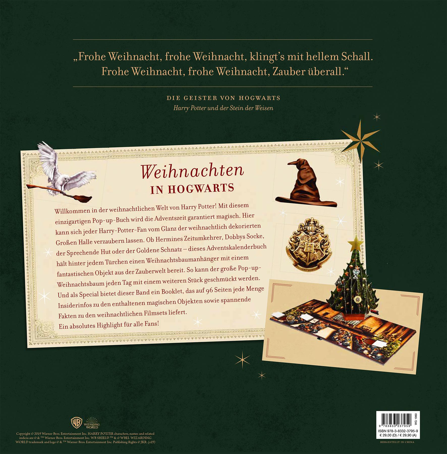 Rückseitencover Aus den Filmen zu Harry Potter: Weihnachten in Hogwarts: Das große Adventskalenderbuch