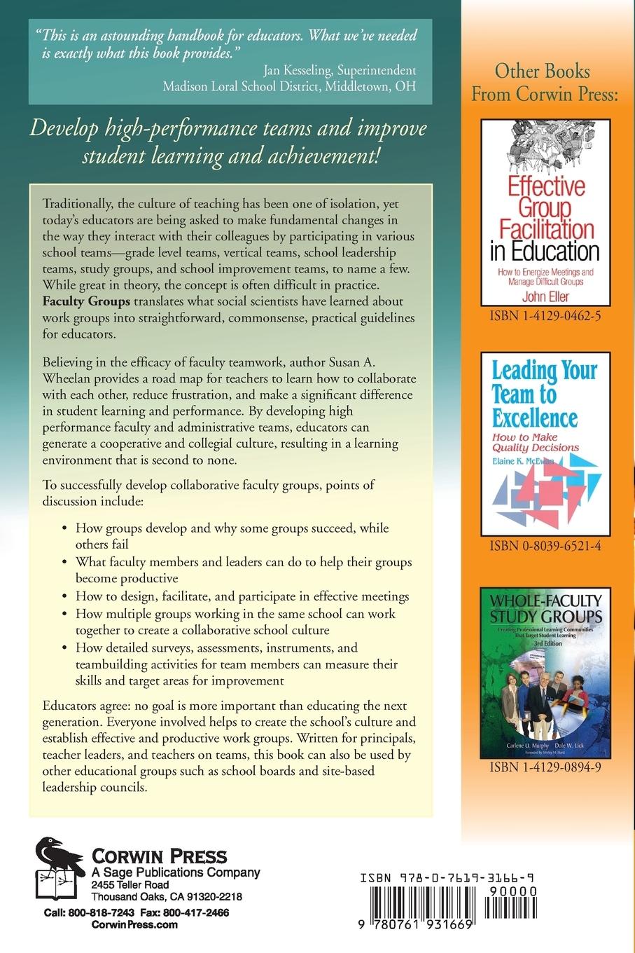 Rückseitencover Faculty Groups