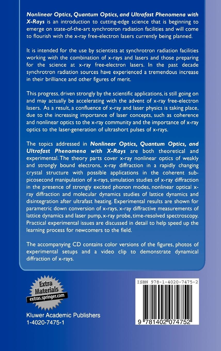Rückseitencover Nonlinear Optics, Quantum Optics, and Ultrafast Phenomena with X-Rays