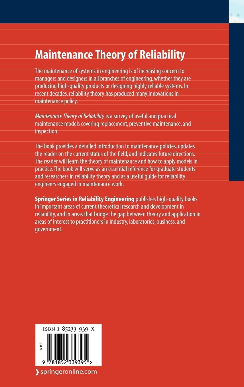 Rückseitencover Maintenance Theory of Reliability