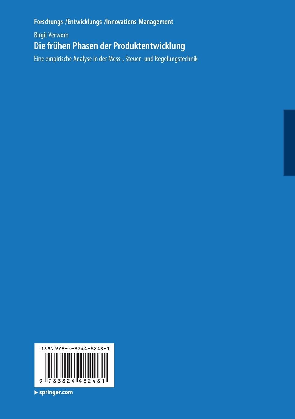 Rückseitencover Die frühen Phasen der Produktentwicklung