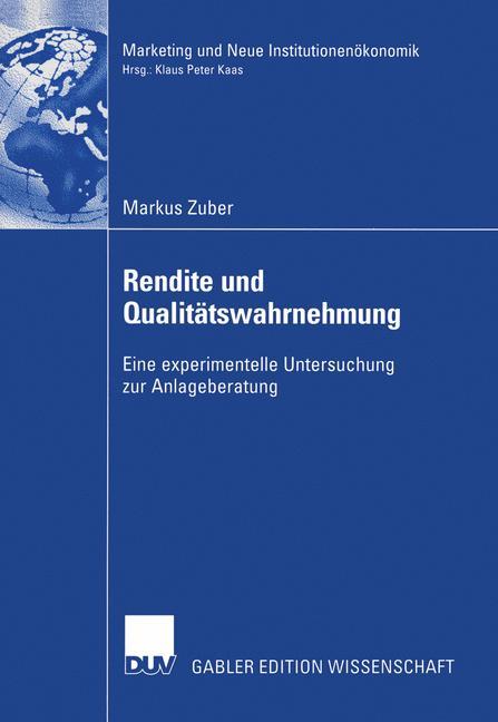 Vorderes Coverbild Rendite und Qualitätswahrnehmung