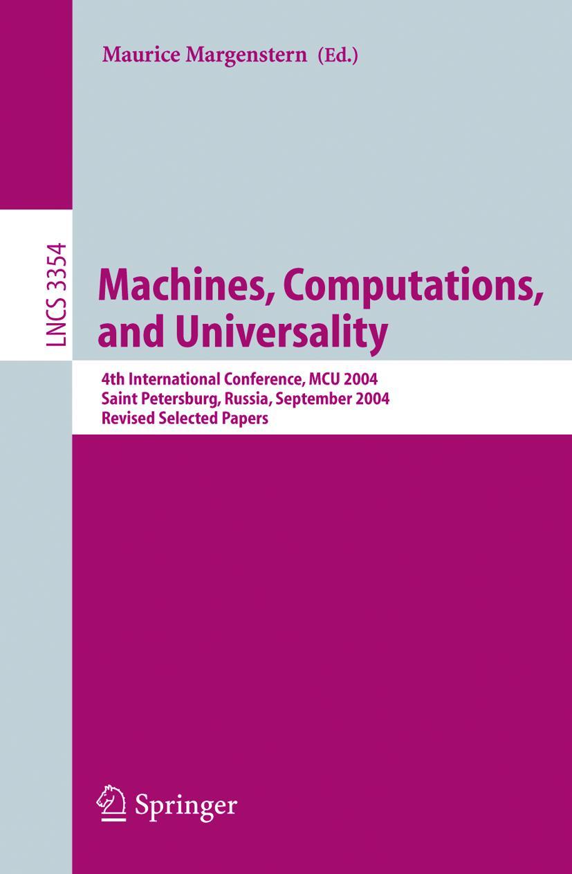 Vorderes Coverbild Machines, Computations, and Universality