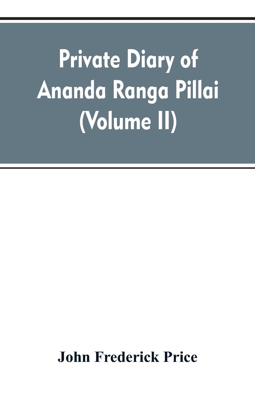 Vorderes Coverbild Private diary of Ananda Ranga Pillai