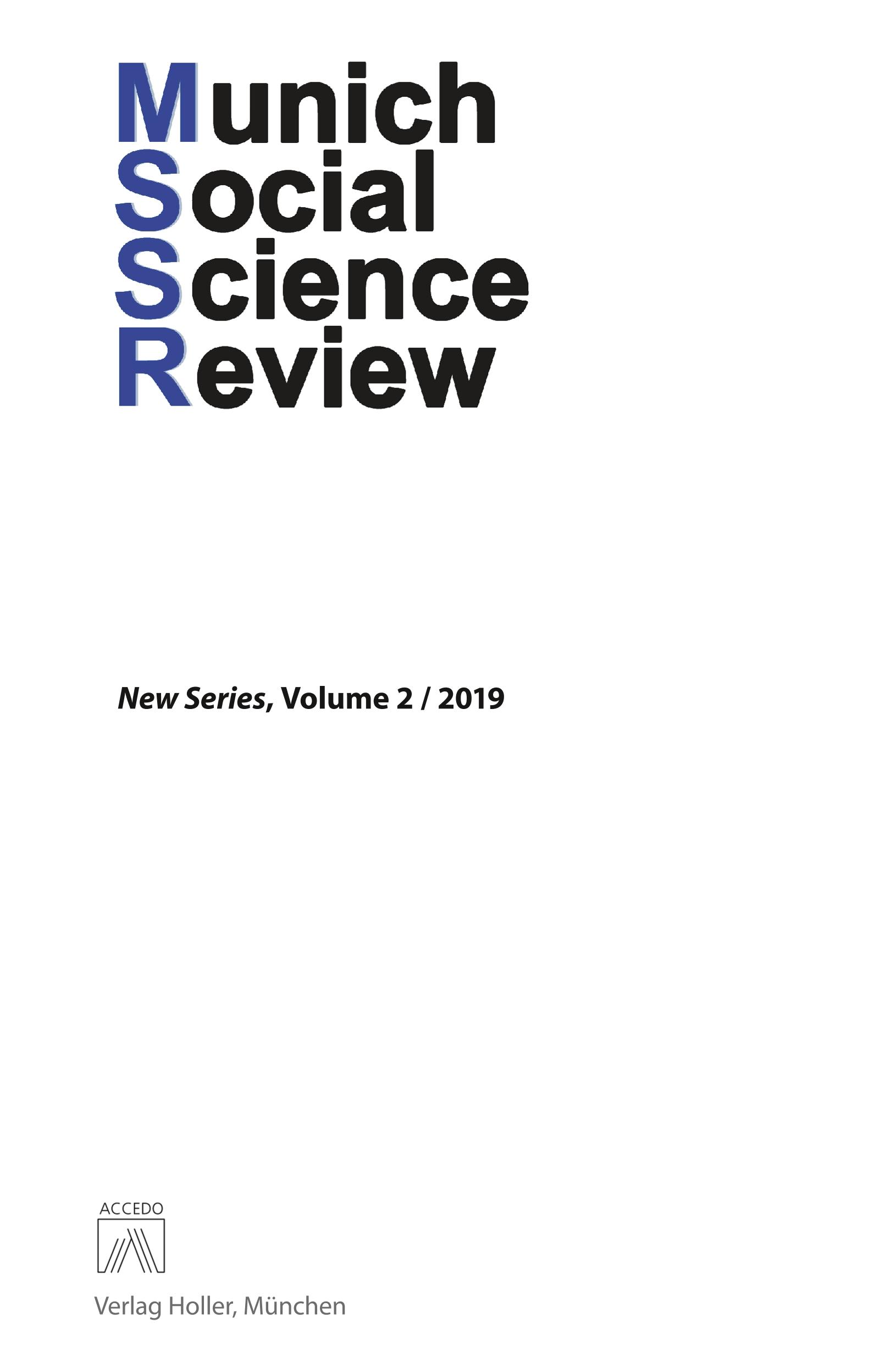 Vorderes Coverbild Munich Social Science Review (MSSR), Volume 2