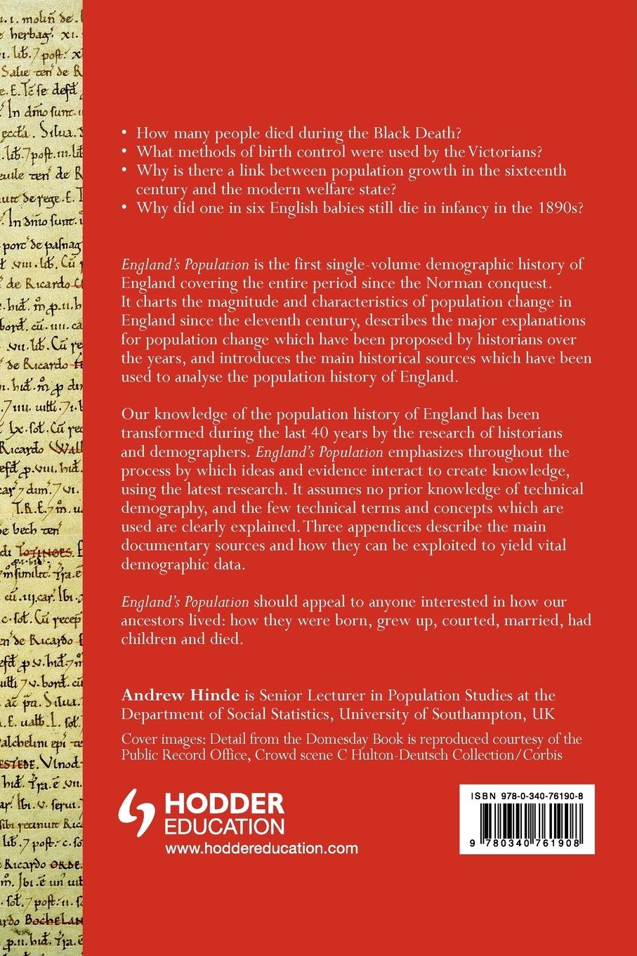 Rückseitencover England's Population