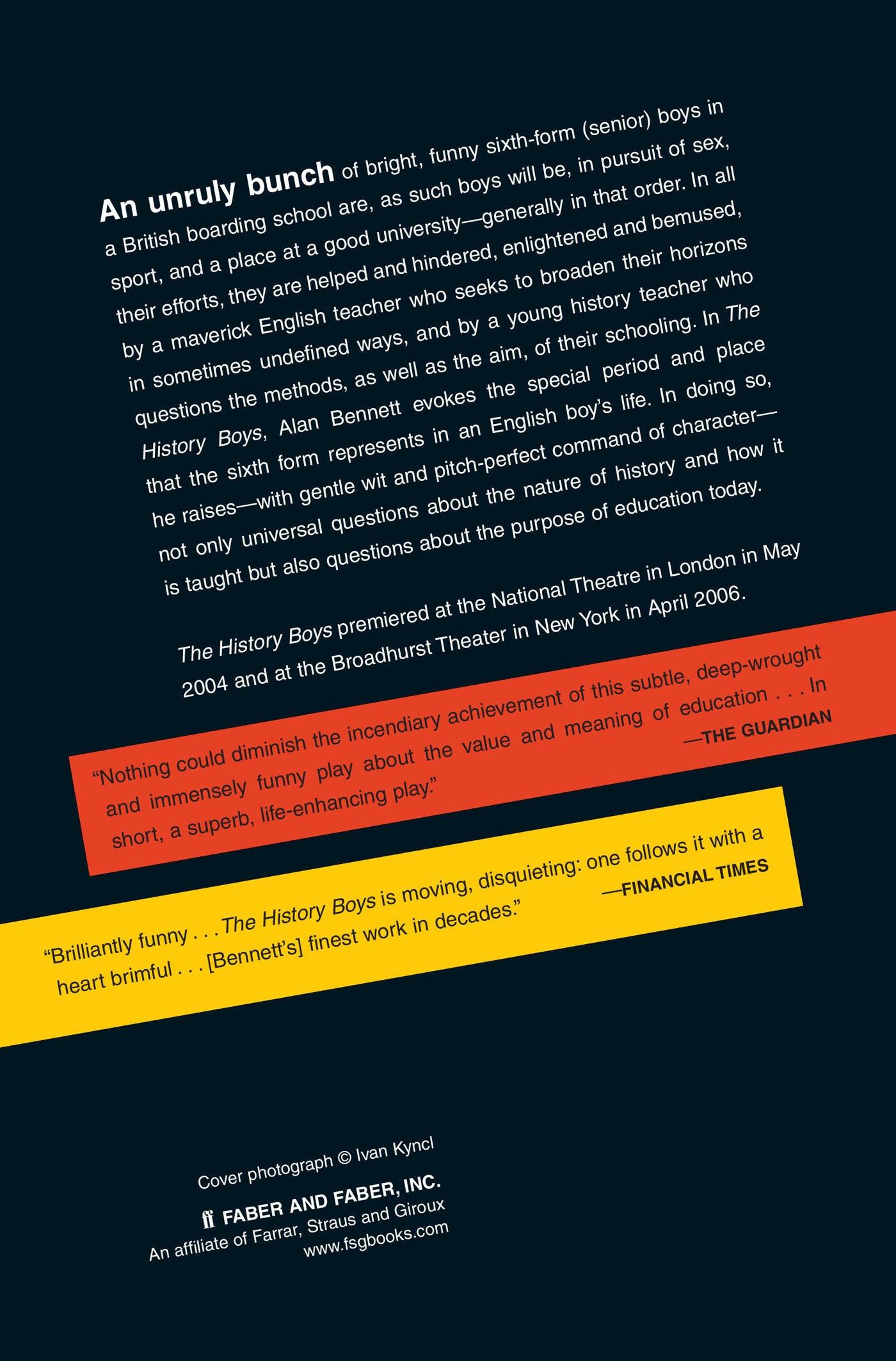 Rückseitencover The History Boys