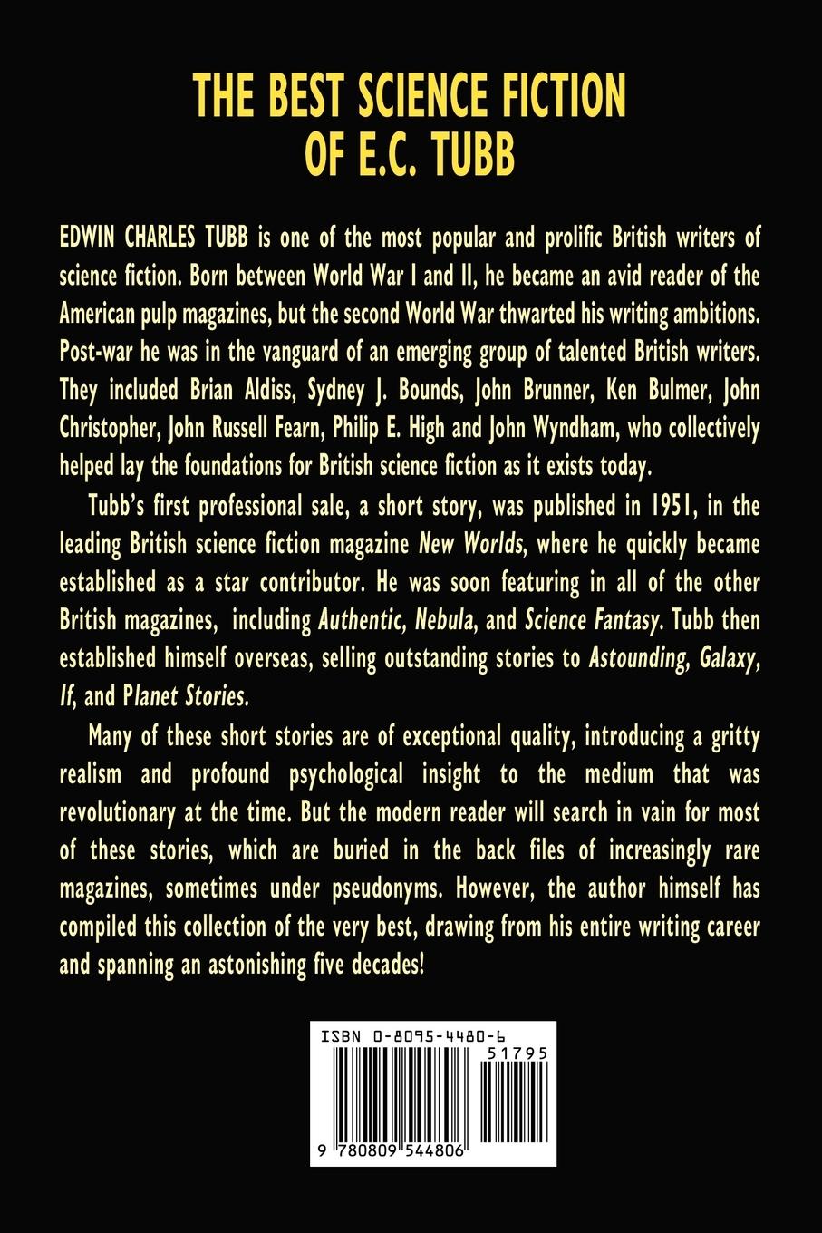Rückseitencover The Best Science Fiction of E.C. Tubb