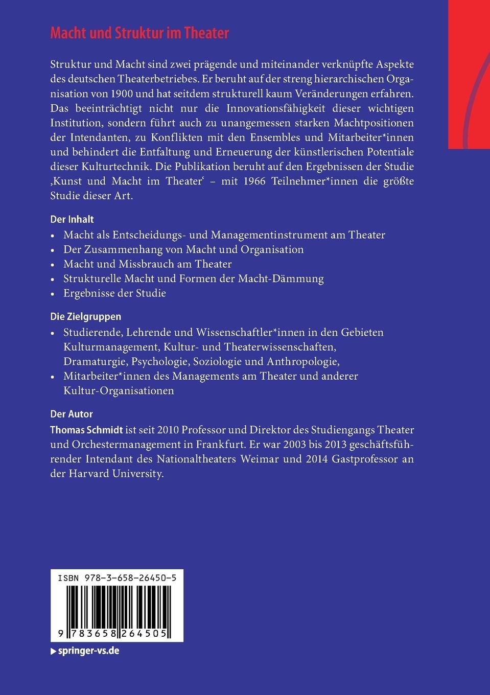 Rückseitencover Macht und Struktur im Theater