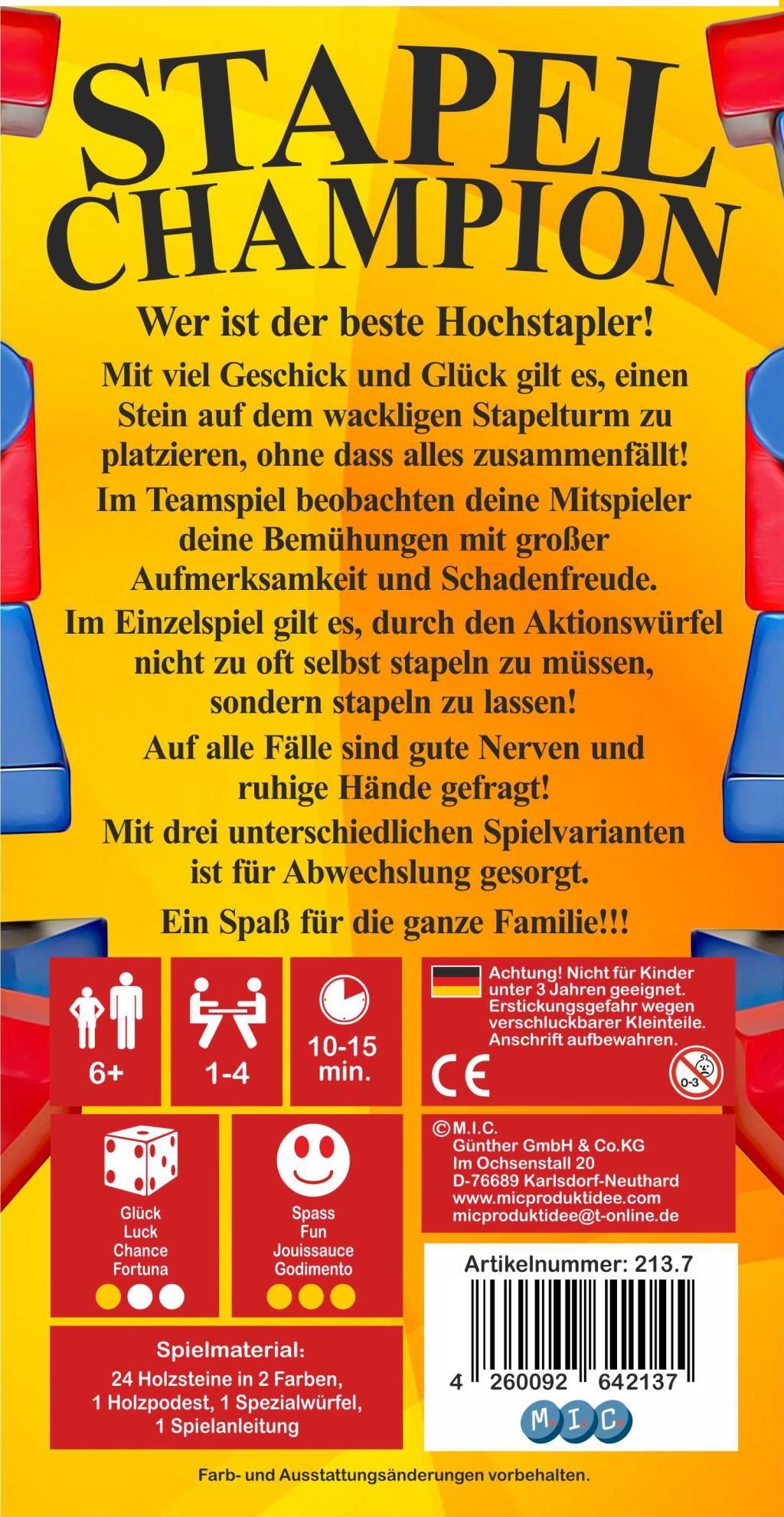 Beispielinhalt (Bild) Stapel Champion