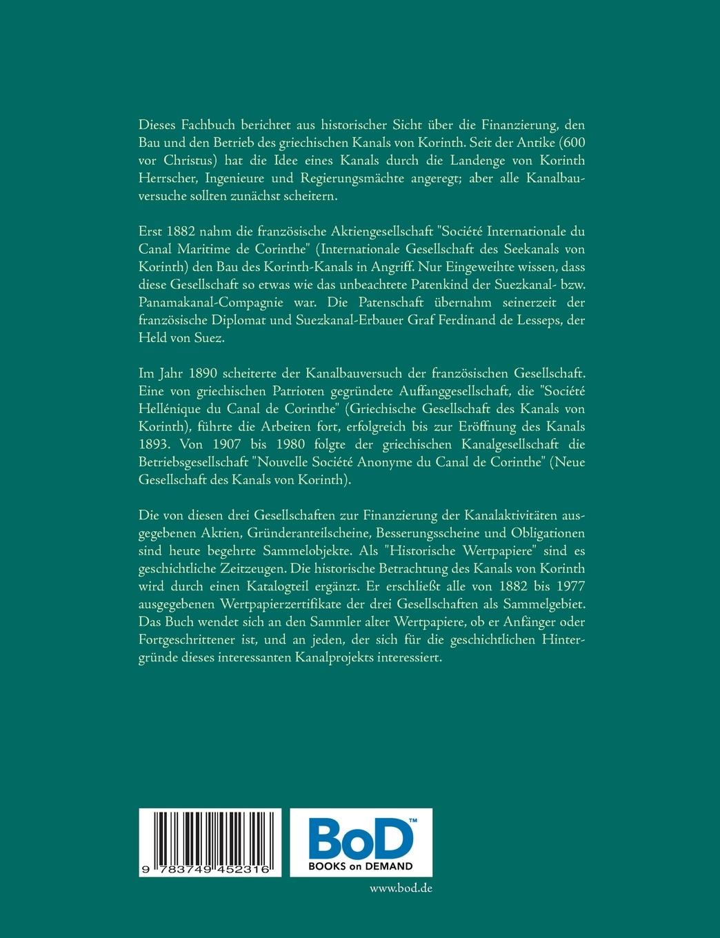 Rückseitencover Der Kanal von Korinth