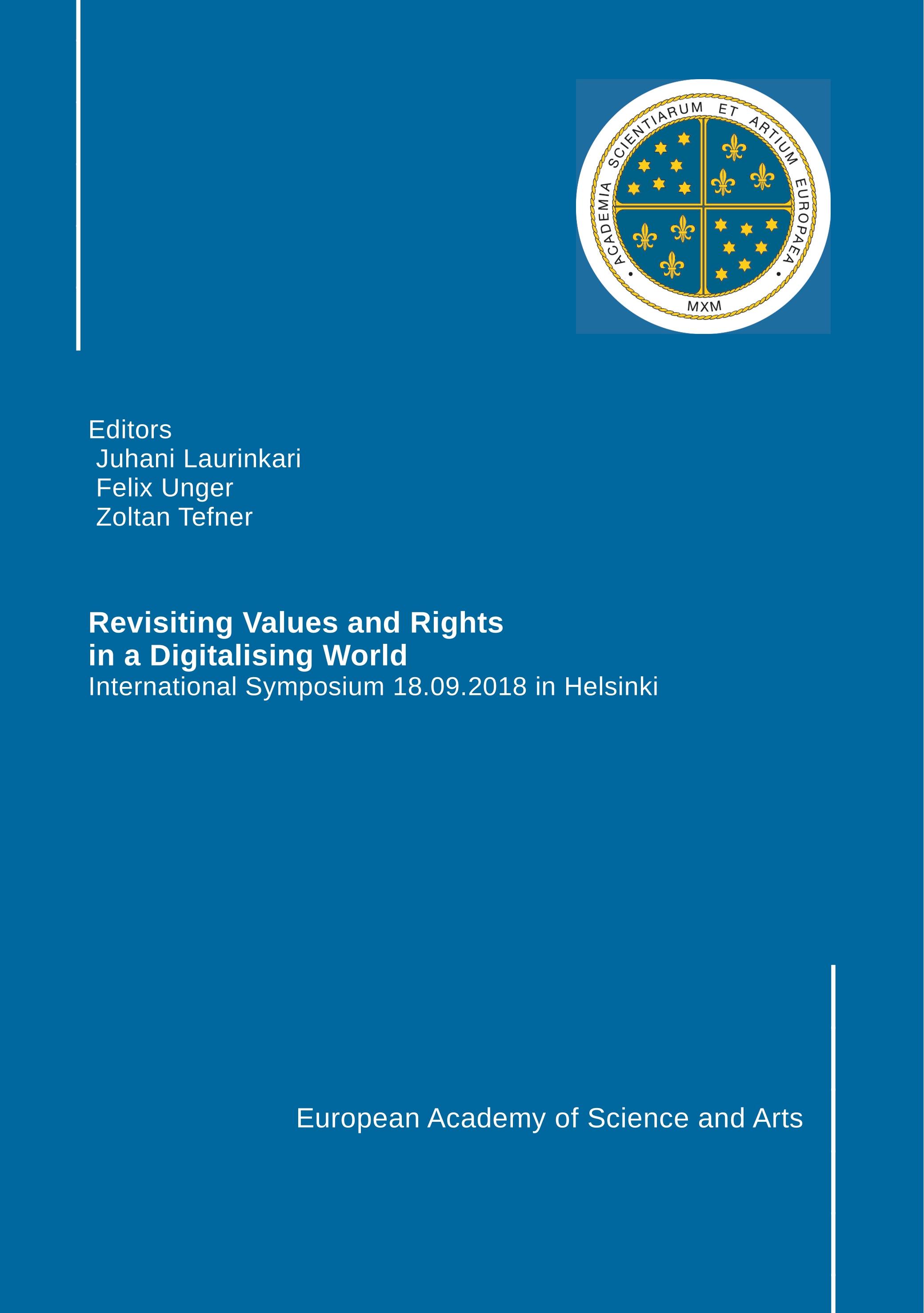 Vorderes Coverbild Revisiting Values and Rights in a Digitalising World