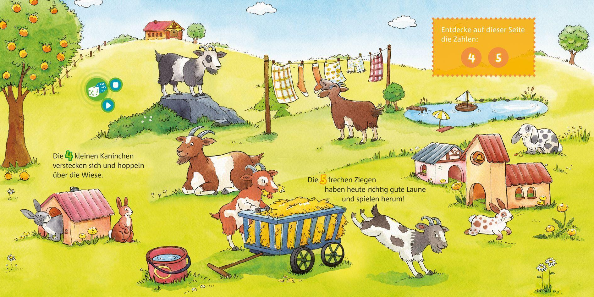 Beispielinhalt (Bild) BOOKii® Zähle die Tiere von 1 bis 10