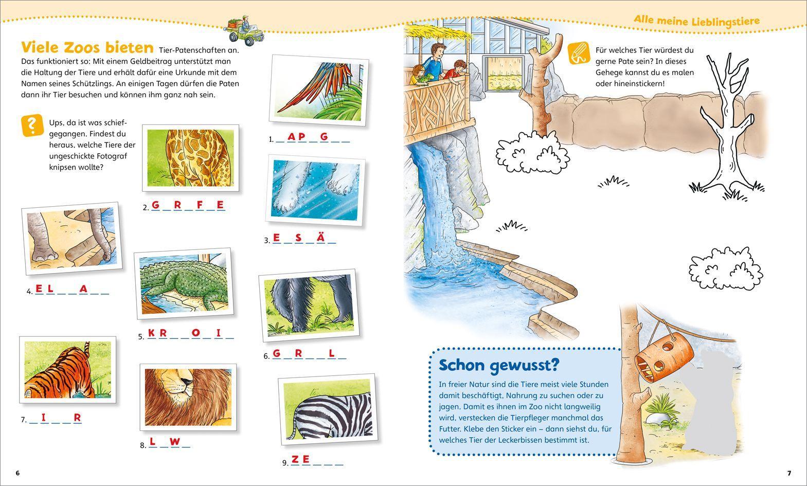 Beispielinhalt (Bild) WAS IST WAS Junior Mitmach-Heft Zoo