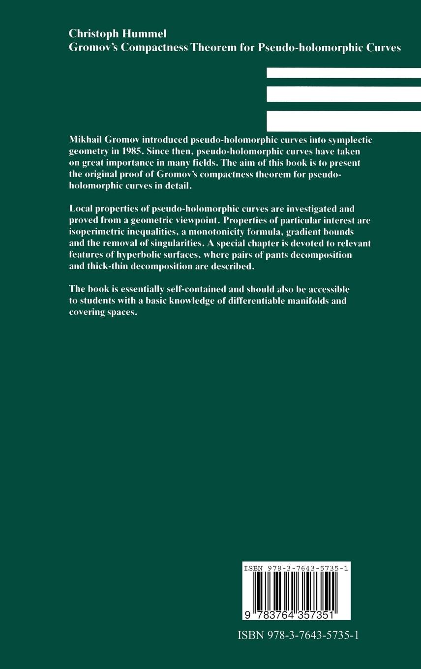 Rückseitencover Gromov's Compactness Theorem for Pseudo-holomorphic Curves