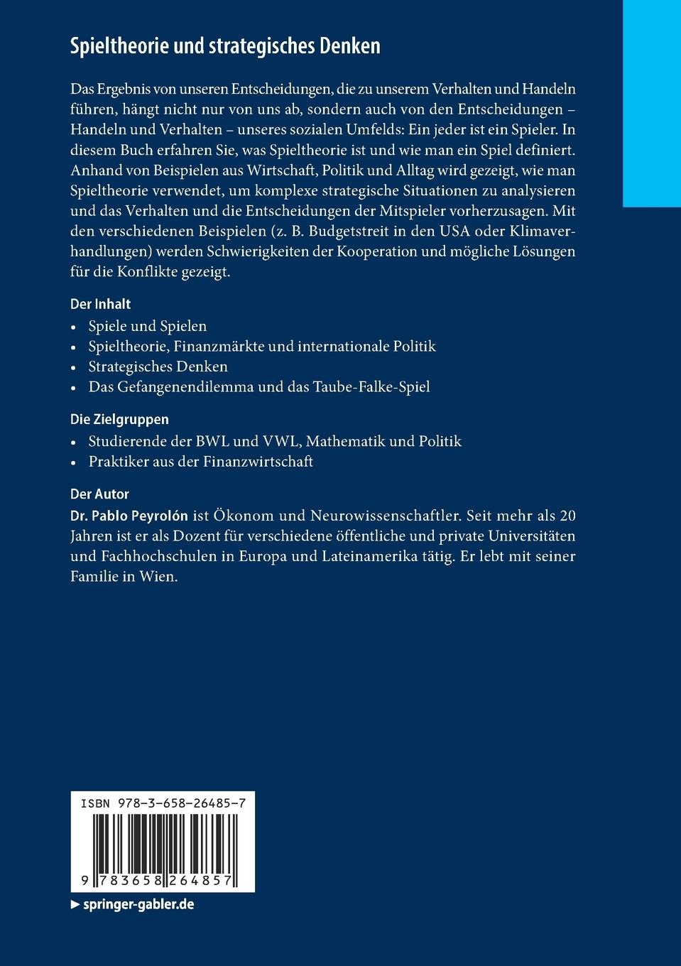 Rückseitencover Spieltheorie und strategisches Denken