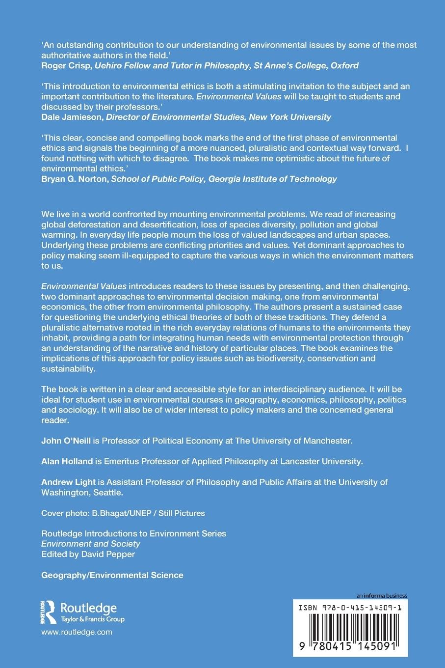 Rückseitencover Environmental Values