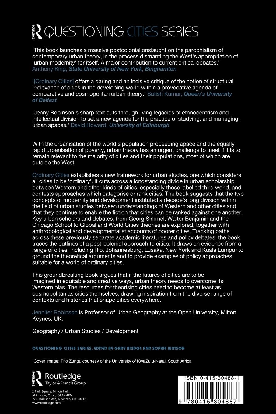 Rückseitencover Ordinary Cities