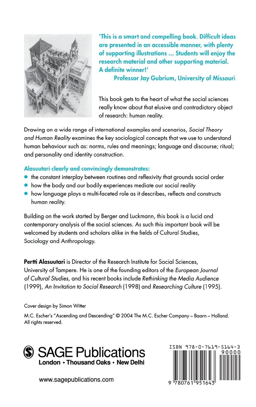 Rückseitencover Social Theory and Human Reality