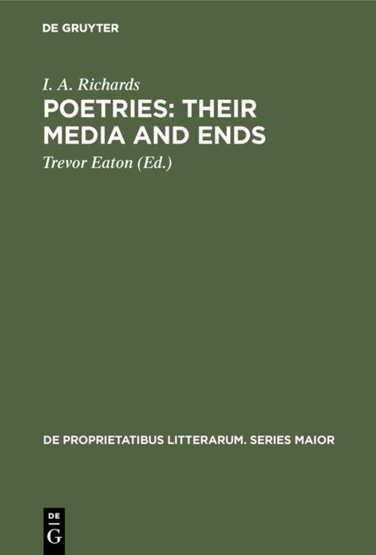 Vorderes Coverbild Poetries: Their Media and Ends