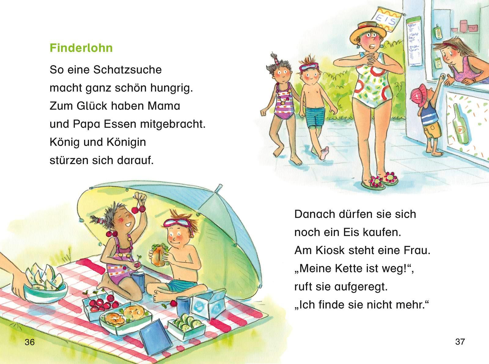 Beispielinhalt (Bild) Duden Leseprofi - Der Schatz im Baggersee, 1. Klasse