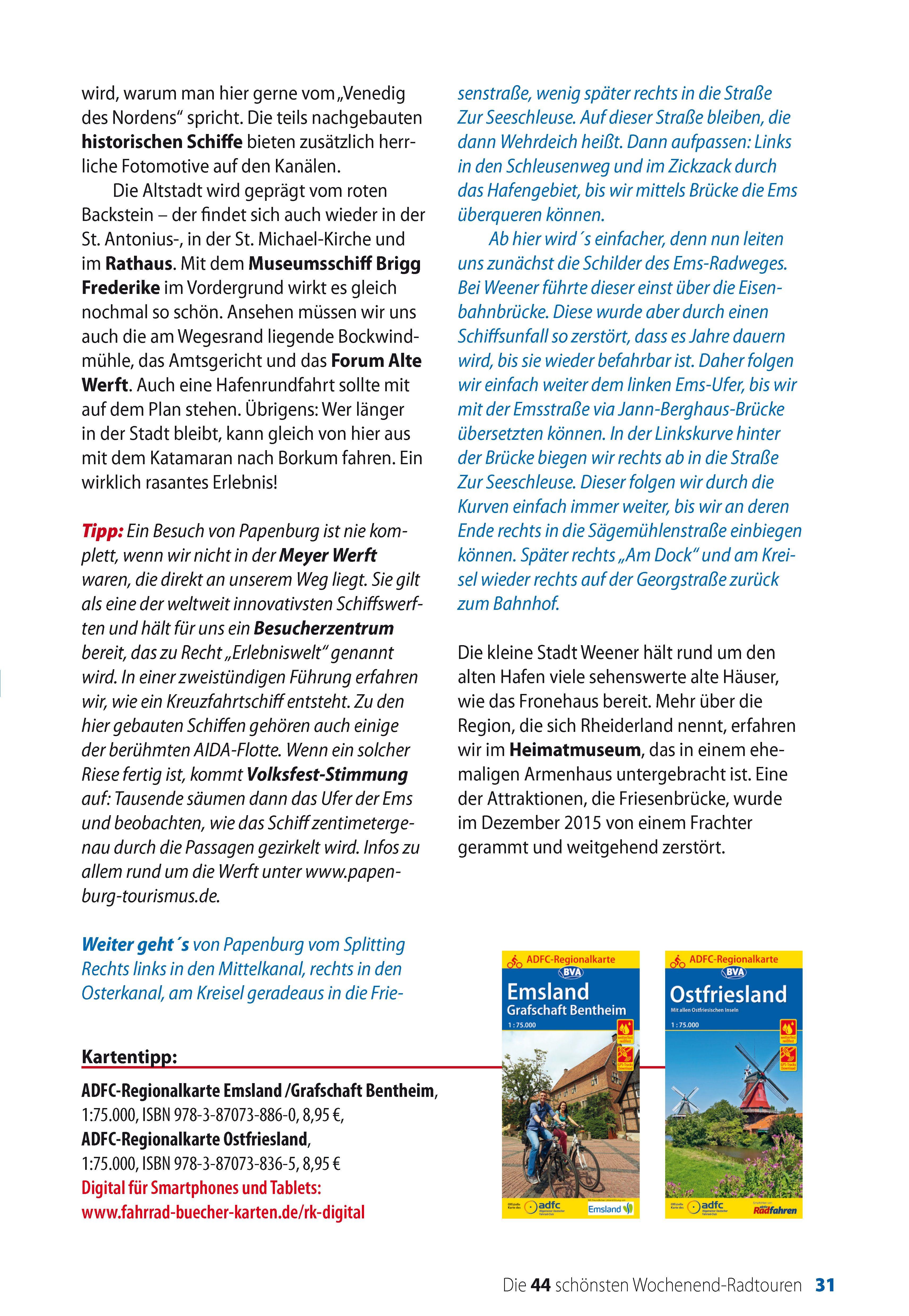 Beispielinhalt (Bild) Die 44 schönsten Wochenend-Radtouren in Deutschland mit GPS-Tracks