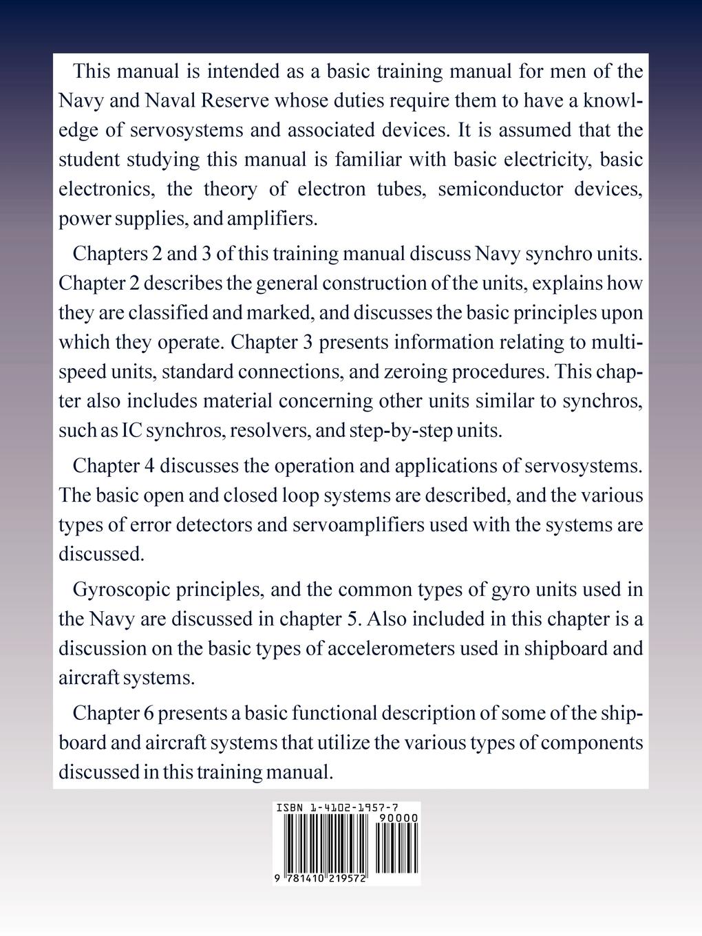 Rückseitencover Synchro, Servo and Gyro Fundamentals