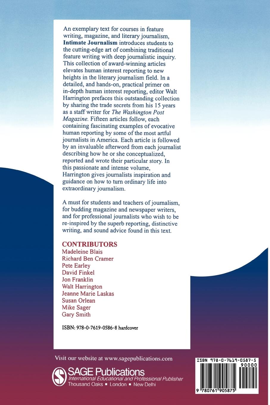 Rückseitencover Intimate Journalism