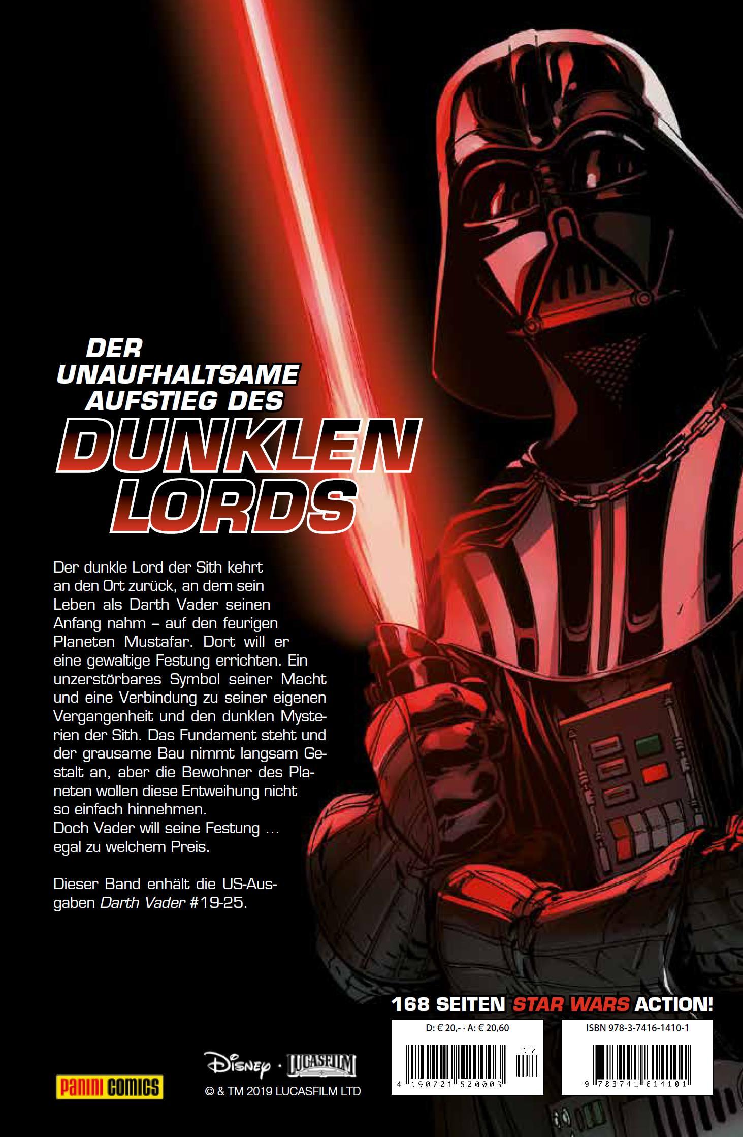 Rückseitencover Star Wars Comics - Darth Vader (Ein Comicabenteuer): Vaders Festung