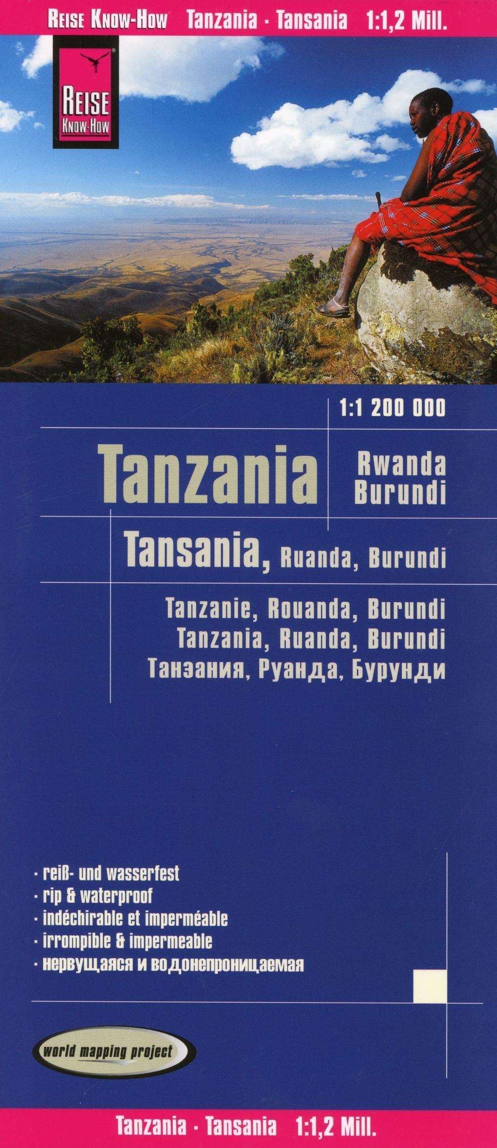 Vorderes Coverbild Reise Know-How Landkarte Tansania, Ruanda, Burundi (1:1.200.000)