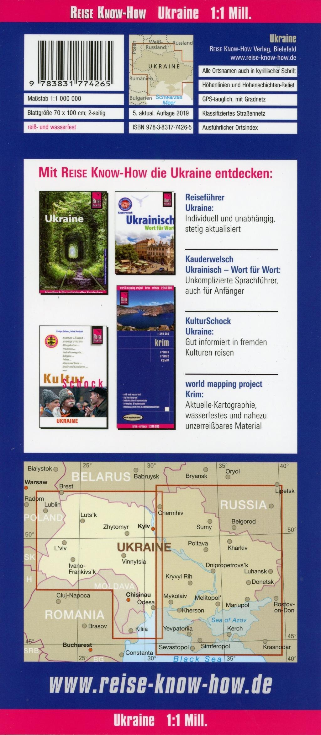Beispielinhalt (Bild) Reise Know-How Landkarte Ukraine (1:1.000.000)