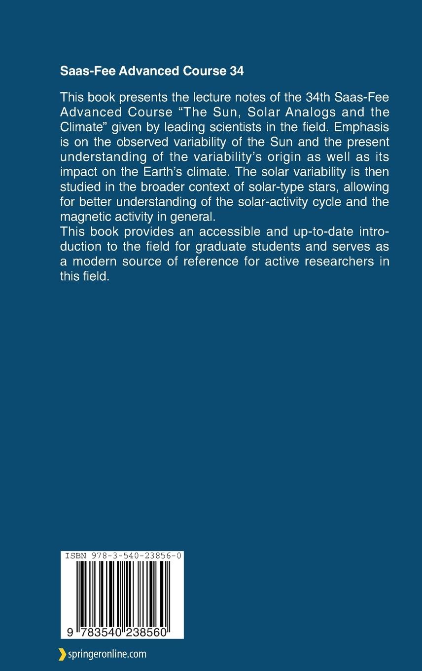 Rückseitencover The Sun, Solar Analogs and the Climate