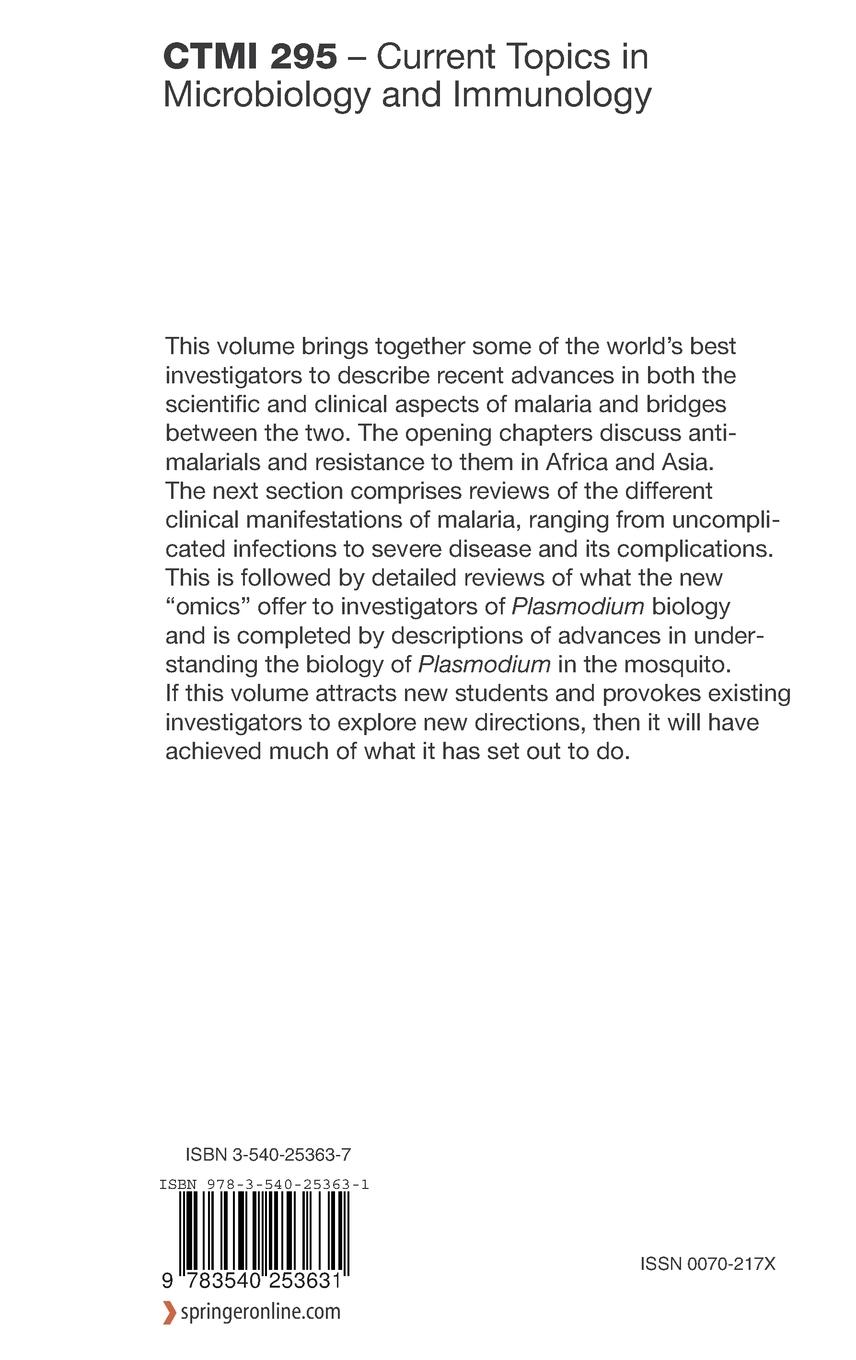 Rückseitencover Malaria: Drugs, Disease and Post-genomic Biology