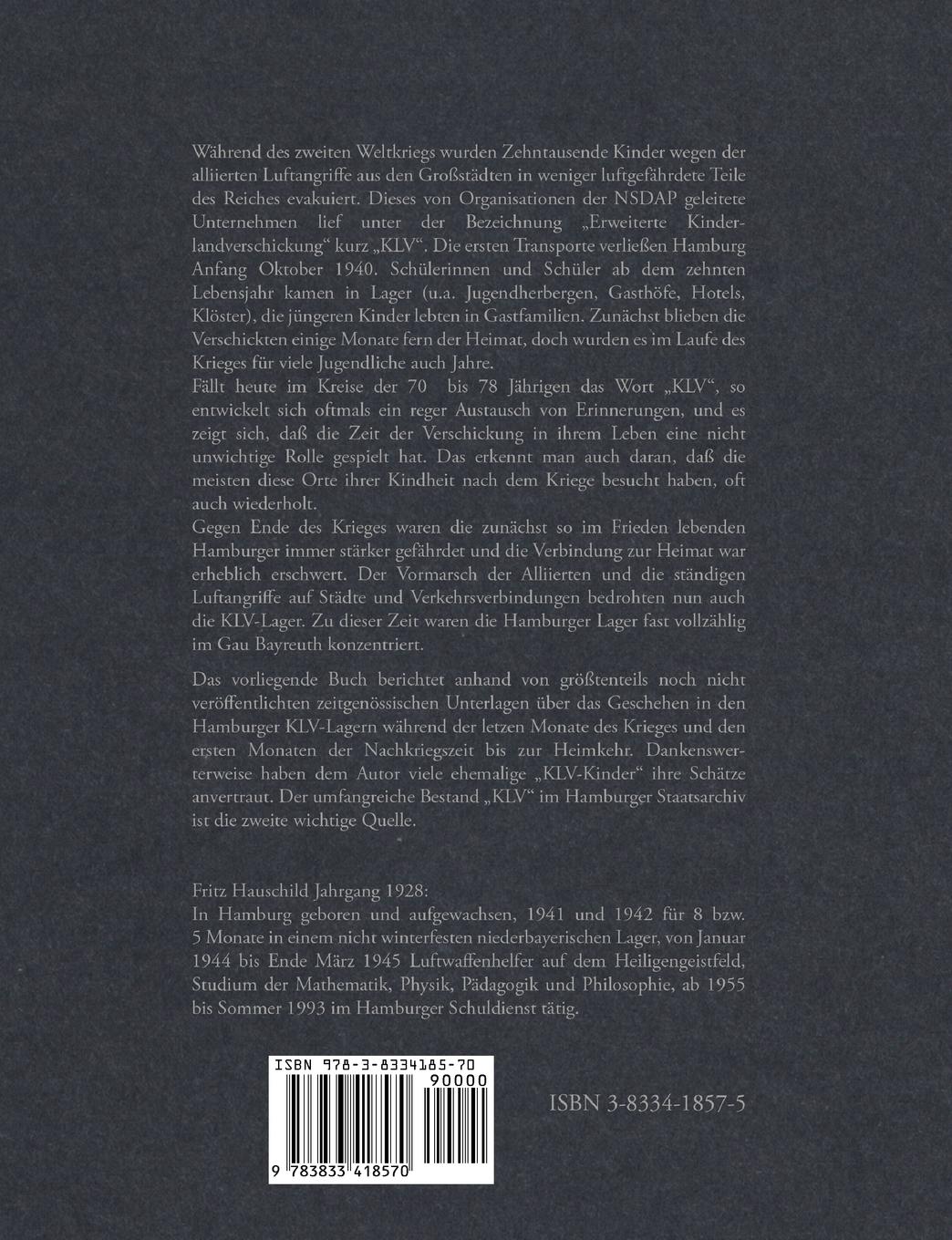 Rückseitencover Das Ende der Kriegs-Kinderlandverschickung