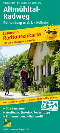 Vorderes Coverbild Radwanderkarte Altmühltal-Radweg, Rothenburg o. d. T. - Kelheim 1 : 50 000
