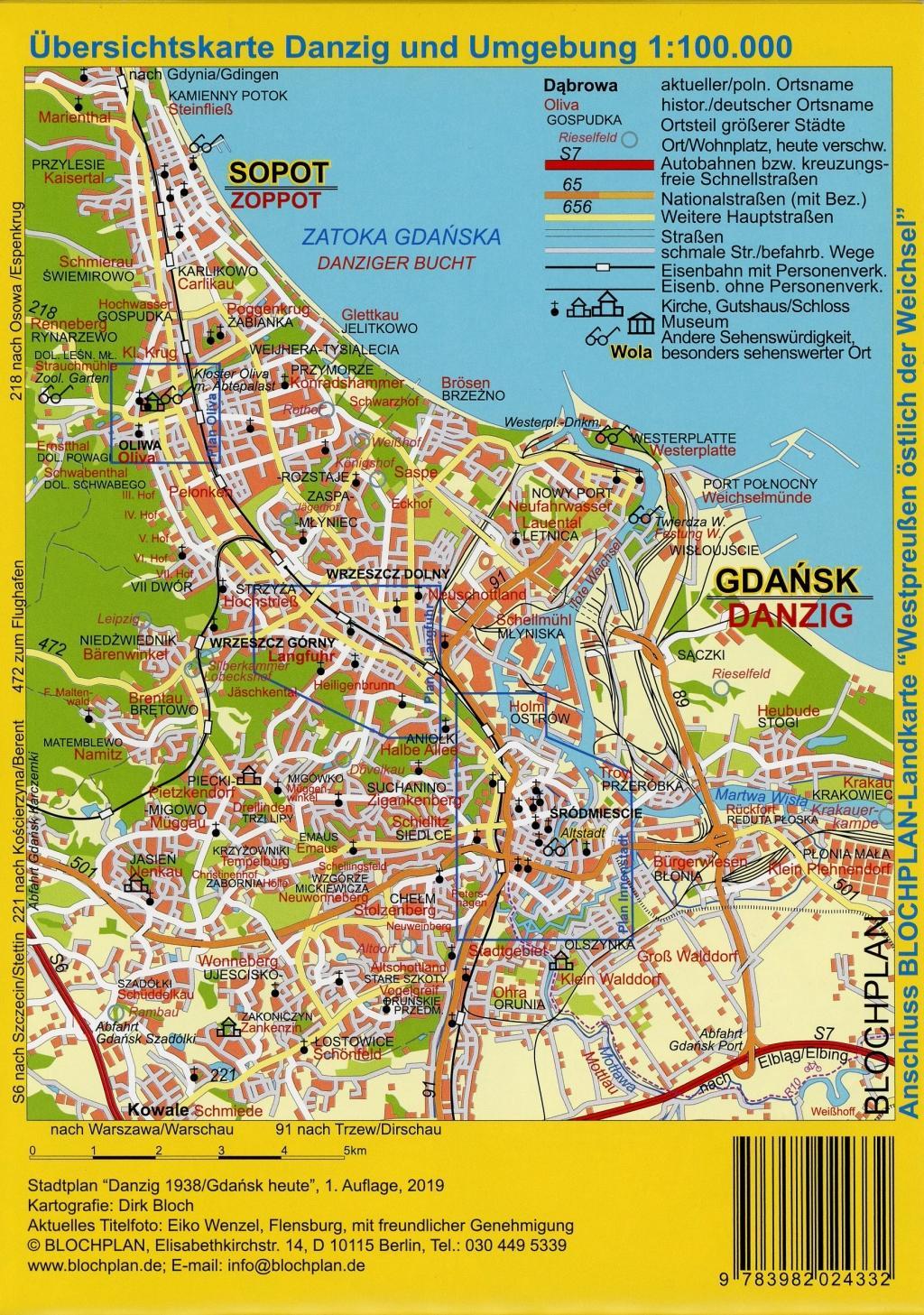 Beispielinhalt (Bild) Stadtplan Danzig 1938/Gdansk heute